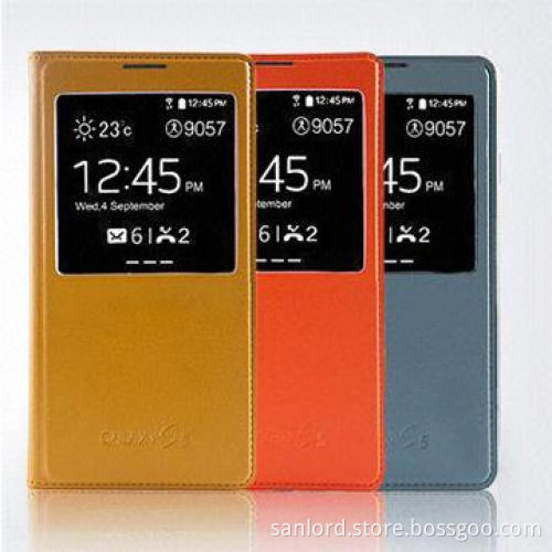 New Flip Cover for Samsung Galaxy S5, Genuine Leather Folio Case